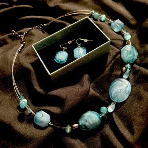 NWOT Turquoise earring & necklace set.